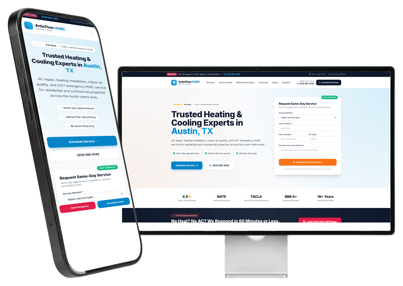 Prime Comfort website preview